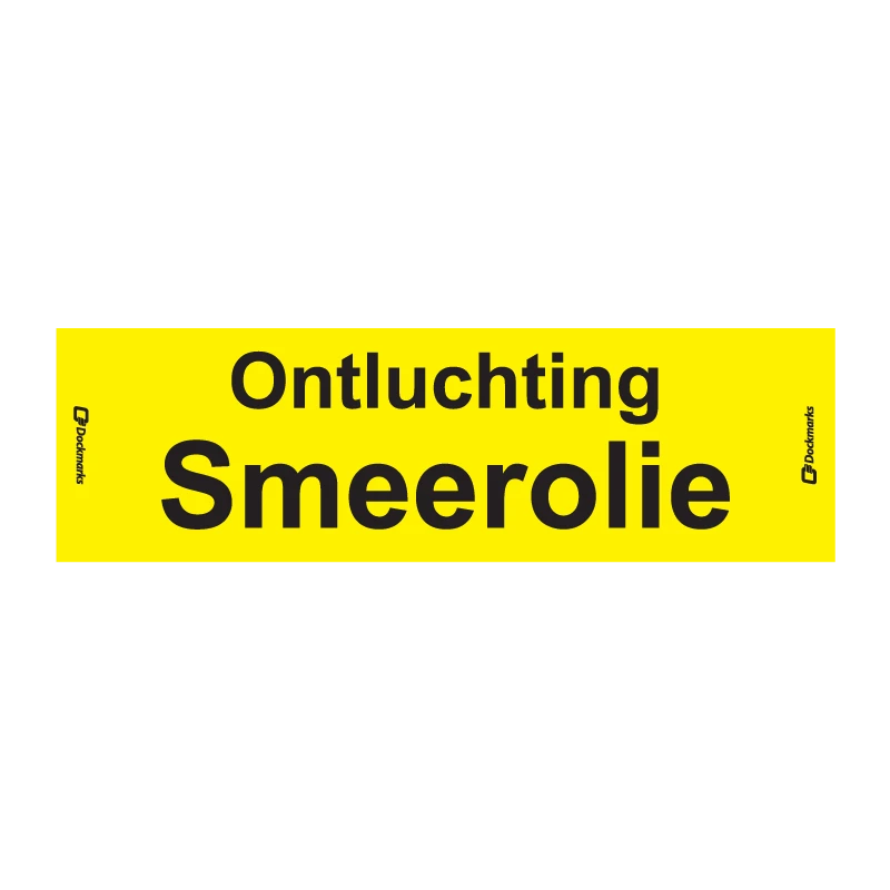 Sticker Ontluchting Smeerolie 100x30mm                                                              